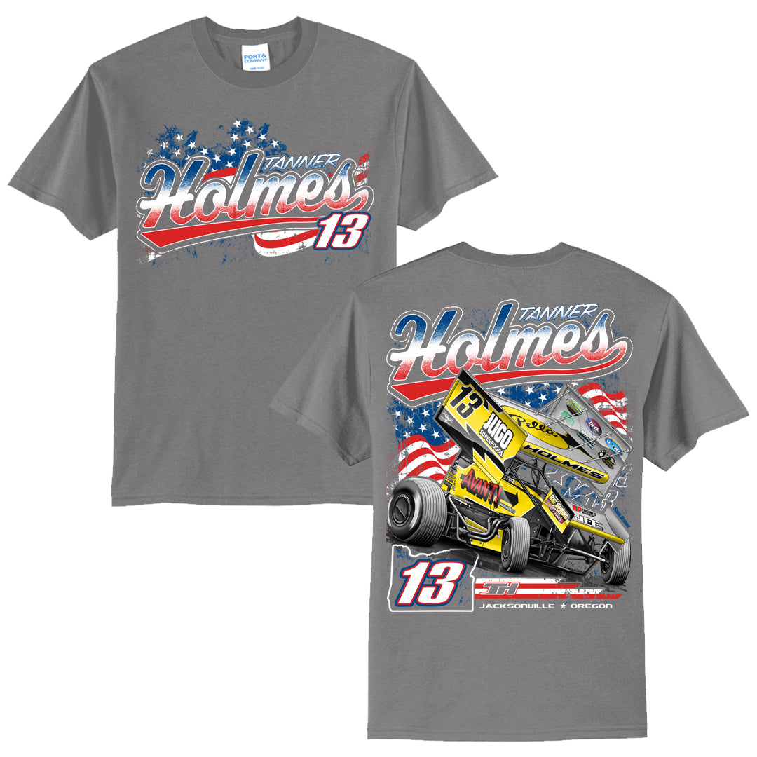 Grey "Retro America" T-Shirt - Adult