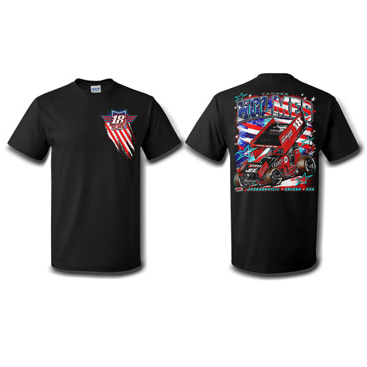 Black “American Flag” T-Shirt - Adult